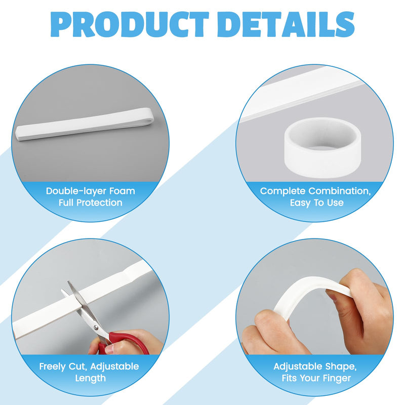 Lounsweer 2 Pcs Finger Splint Padded Strip Metal Finger Splint 18 in with Medical Tape Aluminum Foam Support Braces Stabilizer for Arthritis Fractures One Size Fits Most Left or Right Hand