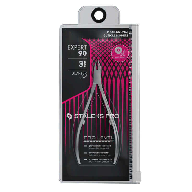 STALEKS PRO Expert 90 3mm Professional Cuticle Nippers – Stainless Steel Skin Nippers for Manicure 3 mm - BeesActive Australia