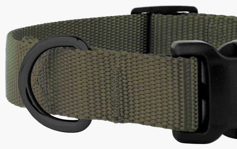 Country Brook Petz - American-Made Dog Collar for Large, Medium, and Small Dogs and Puppies - Deluxe Heavy Duty Nylon in 33 Dazzling Colors (Large, 1 Inch Wide, Dark Olive Drab) Large (Pack of 1) - BeesActive Australia