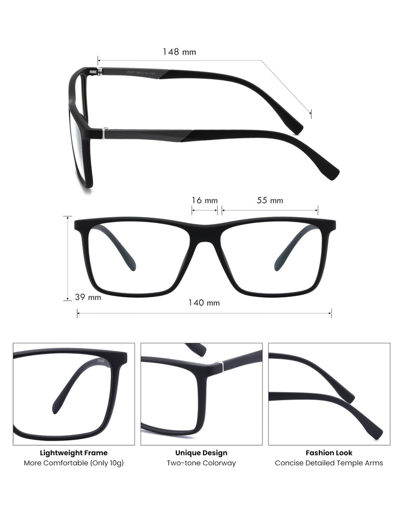 GUDVUE Blue Light Glasses for Men Rectangle Computer Glasses Gaming Eyeglasses Black - BeesActive Australia