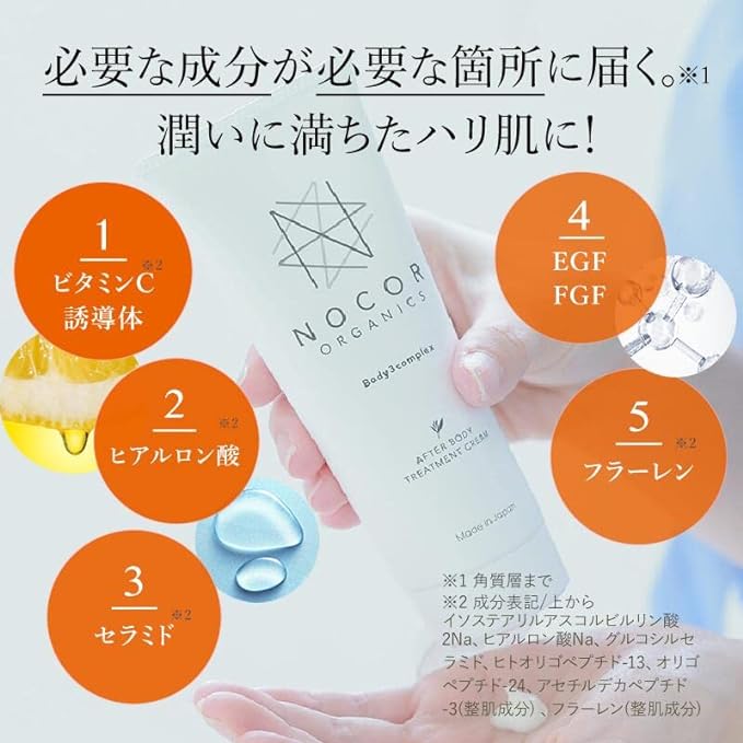 NOCOR After Body Treatment Cream 5.3 oz (150 g) & Heat Booster, Body Massage, VC Oil, 3.4 fl oz (100 ml) (1 Cream + 1 Oil) [Pregnancy/Growth Cream, Postpartum Care, Present] - BeesActive Australia