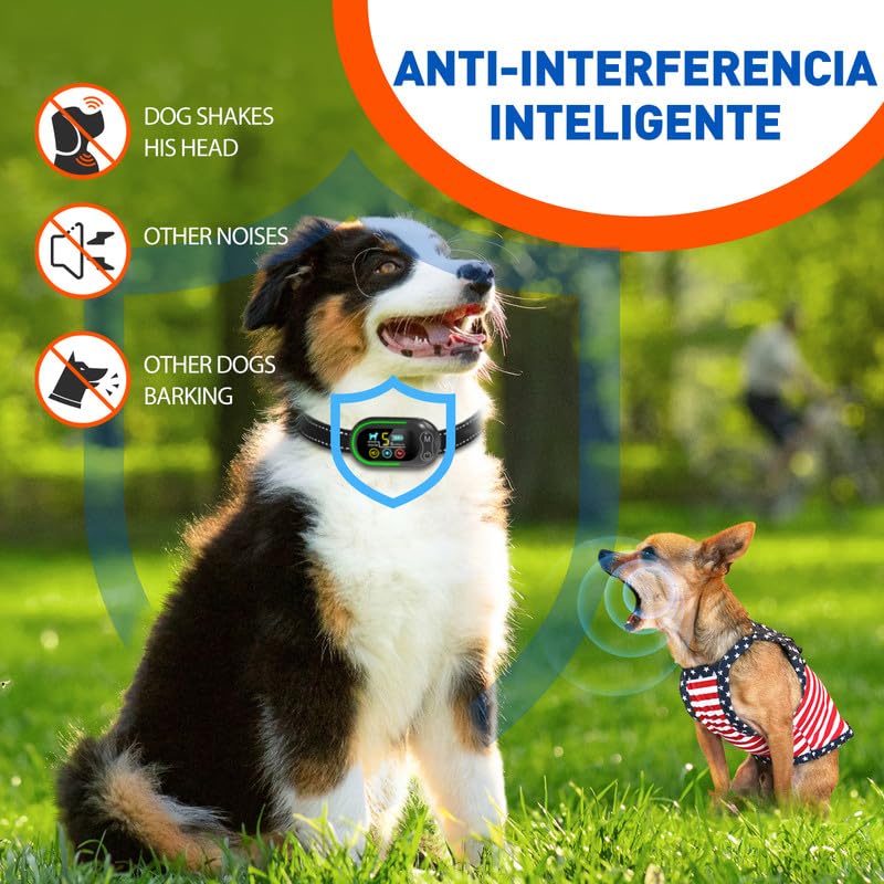 Bark Collar - Dog Bark Collar for Large Medium Small Dogs, Rechargeable Anti Bark Collar, Bark Collar with Beep Vibration Electric Shock Modes, 5 Adjustable Sensitivity, Classic Black - BeesActive Australia