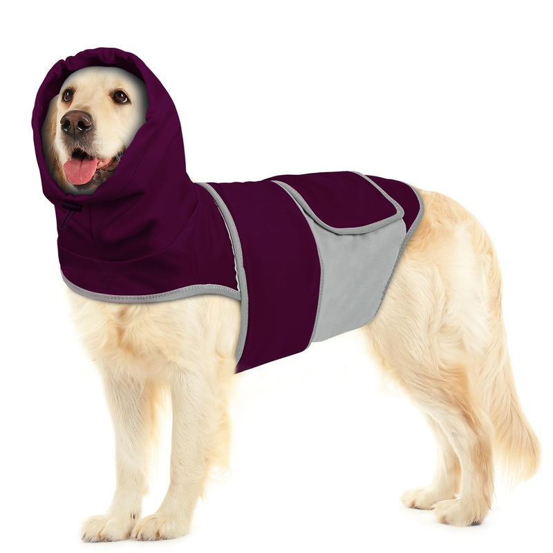 Dog Anxiety Shirt with Hood, Thunder Vest Noise-Reducing, Skin-Friendly Relief Calming Jacket for Storm, Separation, Festive Fireworks, Vet Visits, S, Purple