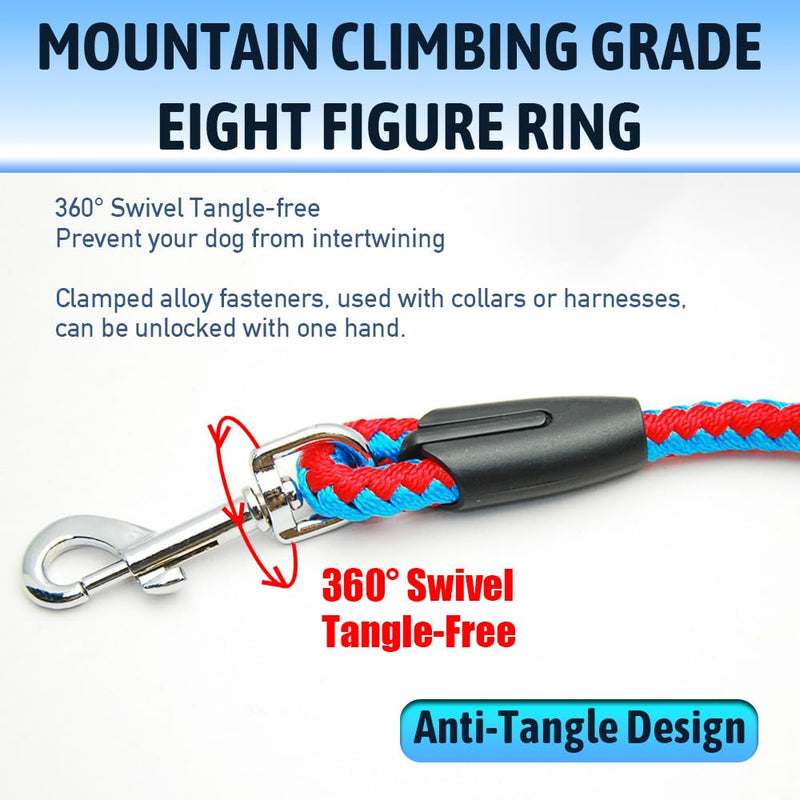 Two Dog Leash Splitter – Heavy-Duty No-Tangle Double Dog Leash with Multi-Layer Braided Rope, Zinc Alloy Clips, and Durable Fixed-Length Design for Walking Two Dogs - BeesActive Australia