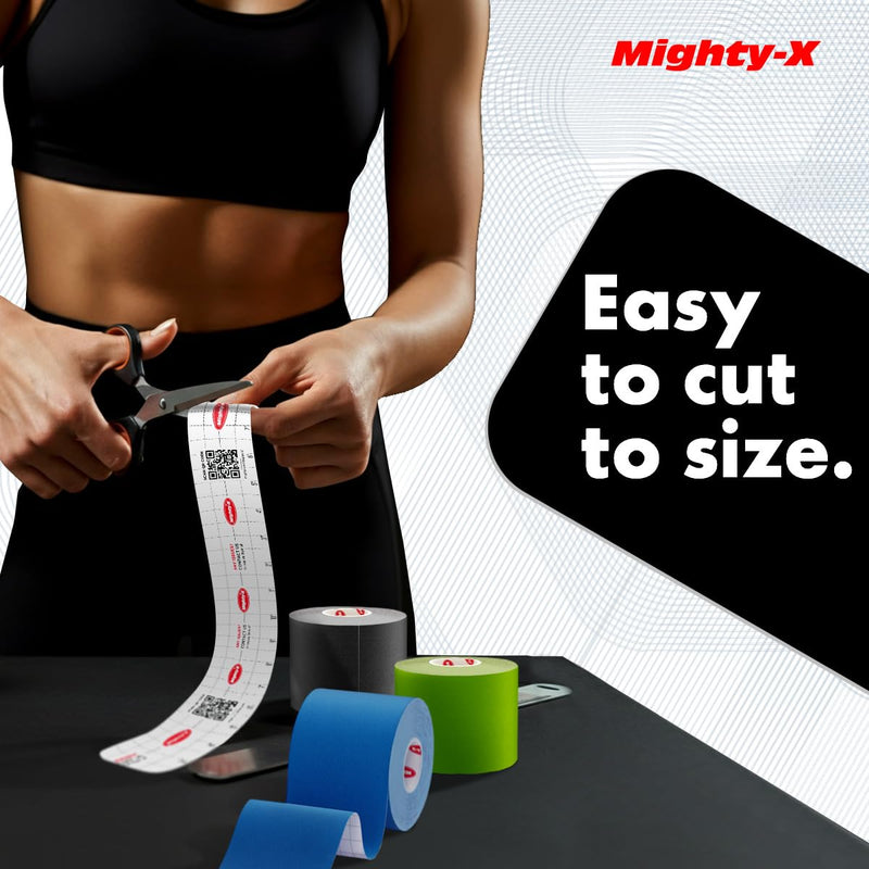 Waterproof Kinesiology Tape - [3 Rolls] - Kinetic Tape - Joints Support & Muscle Pain Relief - 16.4 ft Uncut Knee Tape + 50 Videos - Muscle Tape - Easy to Apply Shoulder Tape Black