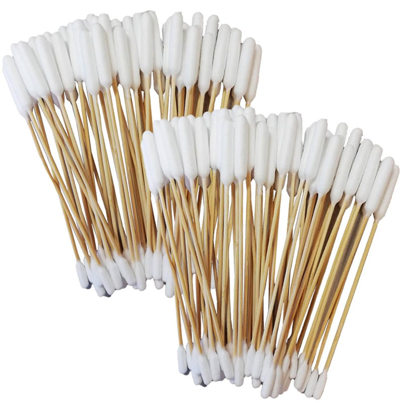 Extra Large 15cm Pet Dog Cotton Bud Ear Cleaner Long Bamboo Cotton Buds For Cleaning Animals Ears (100 Pack Double End Ear Buds) Double End 100 Pack