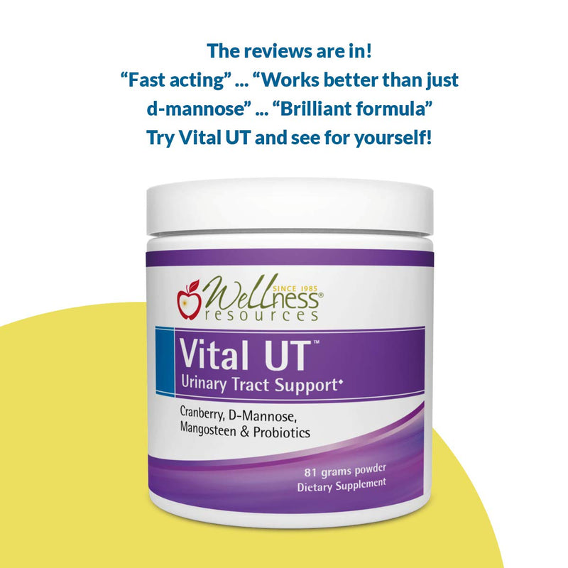 Vital UT Powder with D-Mannose, Cran-Max Cranberry, LactoSpore Probiotic for Urinary Tract and Bladder Health, 36mg PACs and 1 Billion Spore Probiotics Per Scoop (30 Servings)