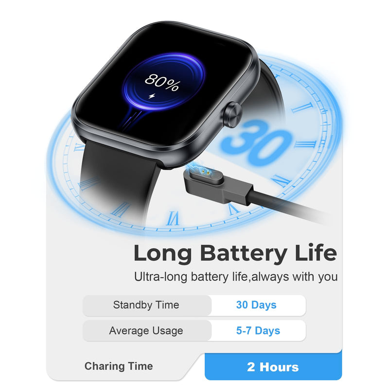 Fitness Tracker (Answer/Make Call)，Smart Watch 24/7 Heart Rate Spo2 Blood Pressure Monitor Sleep Tracker, 120 Sports Modes Pedometer Calorie Step Tracker, Waterproof Activity Tracker for Women Men
