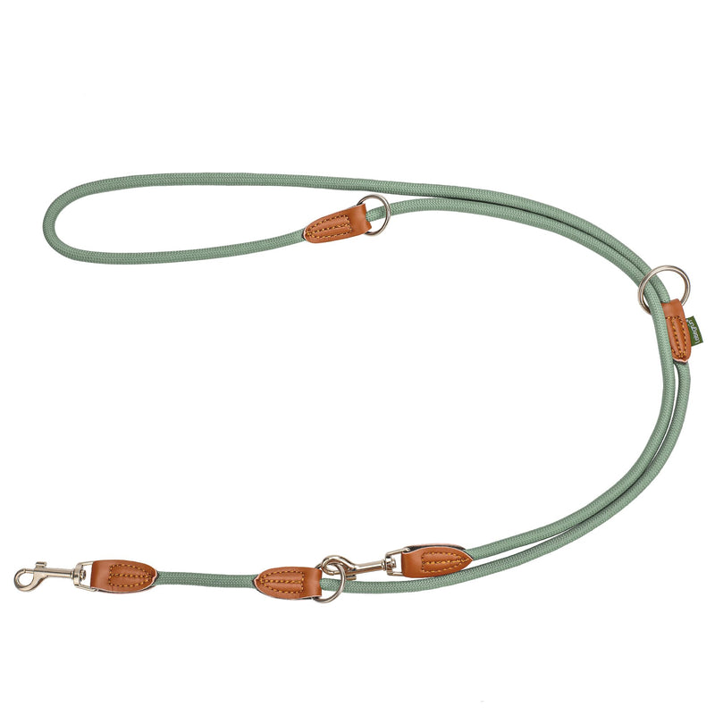 Quiet green dog leash for small dogs | 2 meters | 3-way adjustable | Only 160g light | Lead line 2m | Sage Green Hoary Green - BeesActive Australia