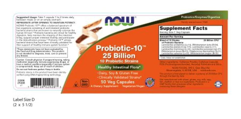 Now Probiotic-10 25 Billion, 50 Count (Pack of 2) 50 Count (Pack of 2)