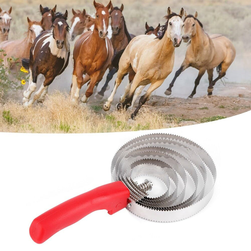 Reversible Curry Comb, Horse Curry Comb, 6 Ring Stainless Steel Horse Itching Brush for Grooming Shedding Horse Sheep Cows Pet Dog - BeesActive Australia