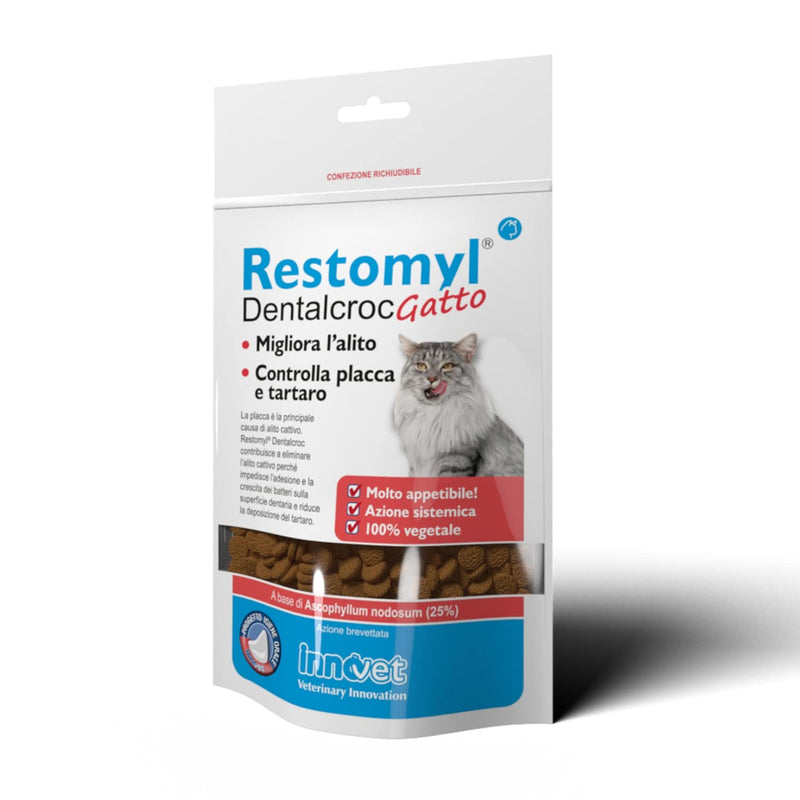 Innovet Restomyl Dentalcroc, Improves Breath, Controls Plaque and Tartar of Cats - Pack of 60 g