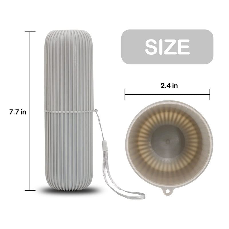 Jeopace Toothbrush Cup Portable Toothbrush Holder Multifunction Travel Cup Organizer Toothbrush Case and Carrier for Bathroom School Business Trip 2Pack Gray+White - BeesActive Australia