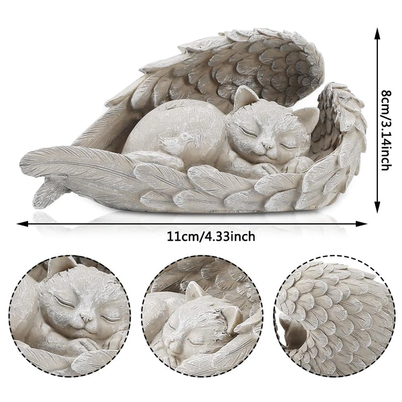 RTUHCSP Cat Angel Memorial Stone, Cat Angel Figures, Memorial Stone for Pets, Resin Cat Memorial Statue, Cat Figure Garden Gift Keepsake Home Grave Decoration Decoration - BeesActive Australia