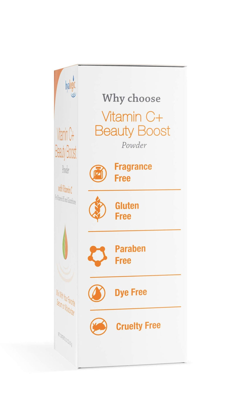 Hyalogic Vitamin C+ Beauty Powder - Beauty Boost Powder for Face, Mix with Moisturizer or Serum, Skin Hydration & Collagen Support, 6g