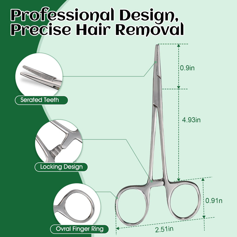 Dog Ear Hair Removal Tool – 30g Ear Powder, 5.5" Hemostat & Electric Dog Ear Trimmer – Helps Reduce Wax & Odor – Grooming Kit for Schnauzers, Poodles & Breeds with Ear Hair 3 Pack