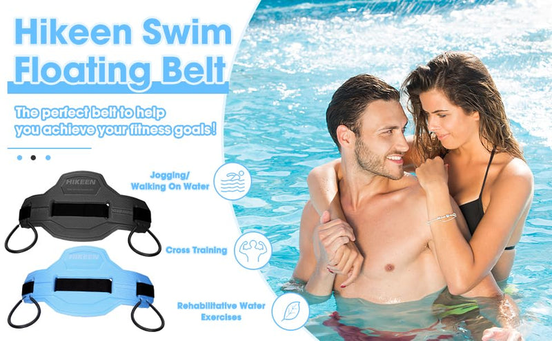 Swim Floating Belt,Water Aerobics Swimming Belt with Fixing Straps,Jogger Floatation Aid Buoyancy Belt for Swimming Pool Fitness and Fitness Workout Therapy Regular Size Blue
