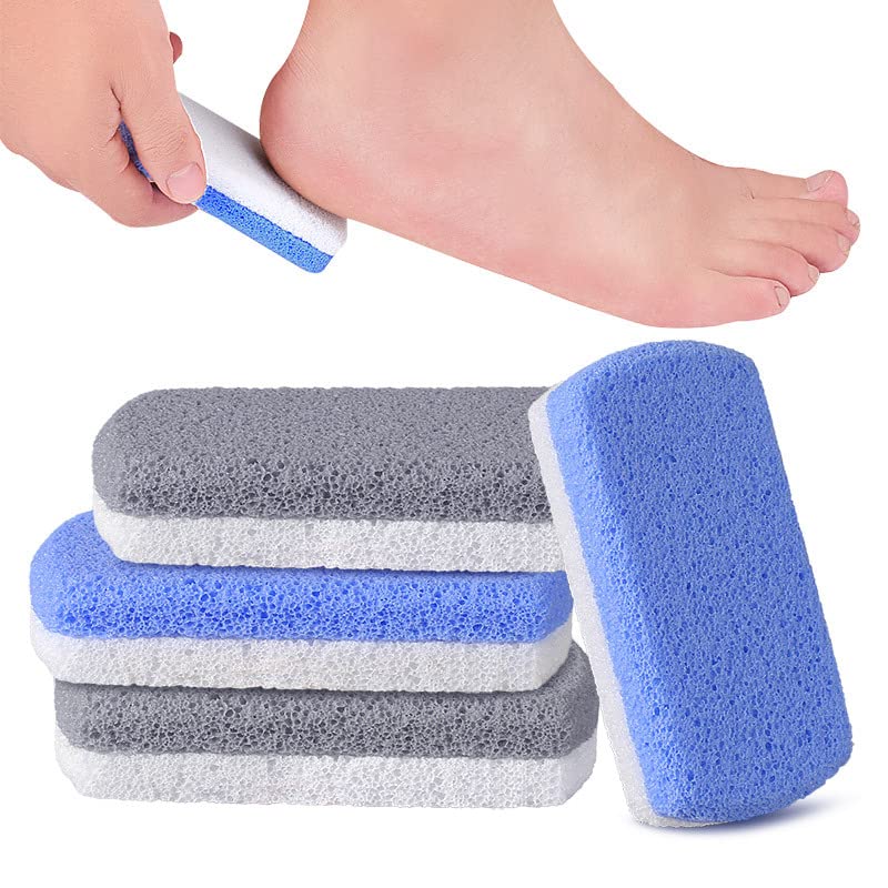 4Pcs Double Side Glass Pumice Stone Foot Scrubber Foot Pedicure Exfoliating Tool for Feet Hard Skin Callus Remover Foot Care Suppiles