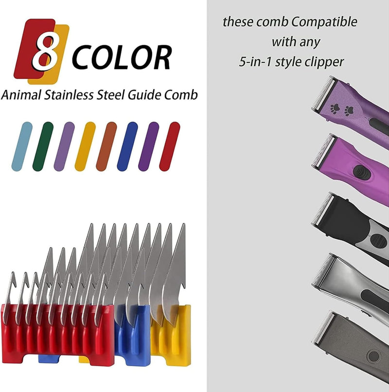 Animal Stainless Steel Attachment Guide Comb for 5-in-1 Detachable Blade,Compatible With Wahl Bravura,Arco,Chromado,Figura,and Motion,Pet,Dog,Cat,Horse Clippers - BeesActive Australia