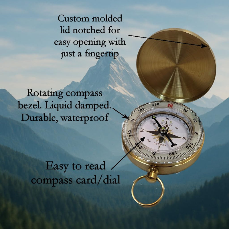 Engraved Brass Compass – Personalized Christian Gift for Baptism, Confirmation, Pastor Appreciation – Religious Faith Keepsake for Son from Mom and Dad or Grandson from Grandparents MYF Comp+Box - BeesActive Australia