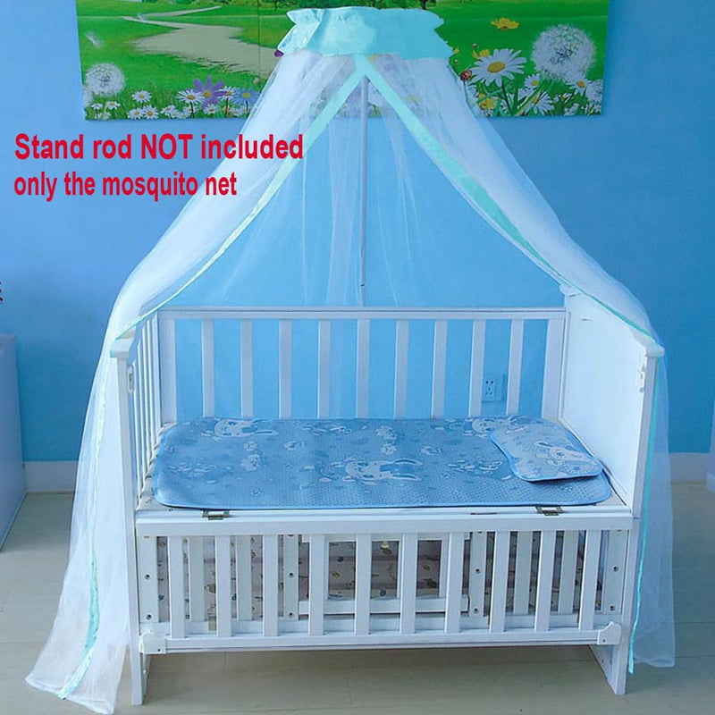 Crib Mosquito Net Crib Dome Bed Canopy Foldable Cot Net Tent Universal Palace Style Dome Bed Curtain (Stand Rod NOT Included) White M(56"w X 63"h)
