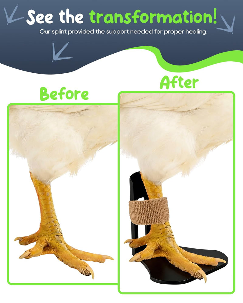 DKP 8-Pack Duck Leg Splints & Duck Legs Splint, Black - 4 Adjustable Sizes for Fixing Fractures, Curled Toes, Bumblefoot in Ducks, Chickens, Geese - BeesActive Australia