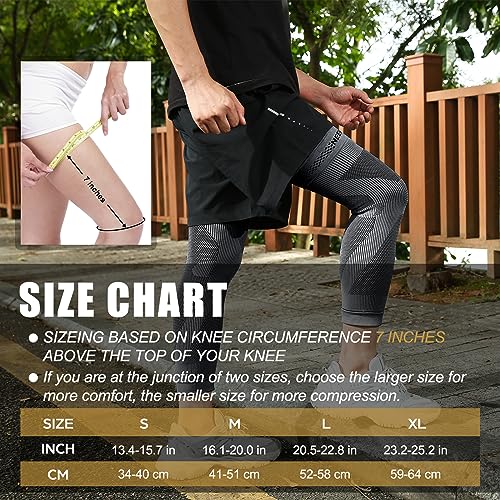 NEENCA Compression Leg Sleeve, Ultra-thin with Graphene Ions Infused Fabric Silver Gray - Single Medium