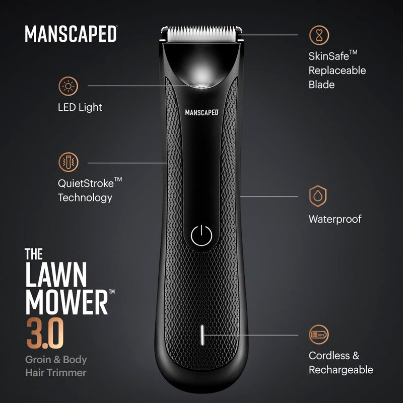 MANSCAPED® Electric Groin Hair Trimmer, The Lawn Mower™ 3.0, Replaceable Ceramic Blade Heads, Waterproof Wet/Dry Clippers, Standing Recharge Dock, Ultimate Male Body Hair Razor - BeesActive Australia