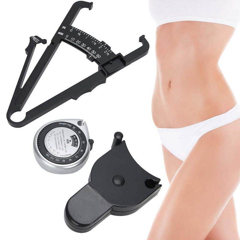 3 pcs Metric Body Fat Tester, Measuring Waist Fat Thickness Retractable Weight Loss Caliper, Tape Measure Body Composition MonitorsFitness & Activity Monitors