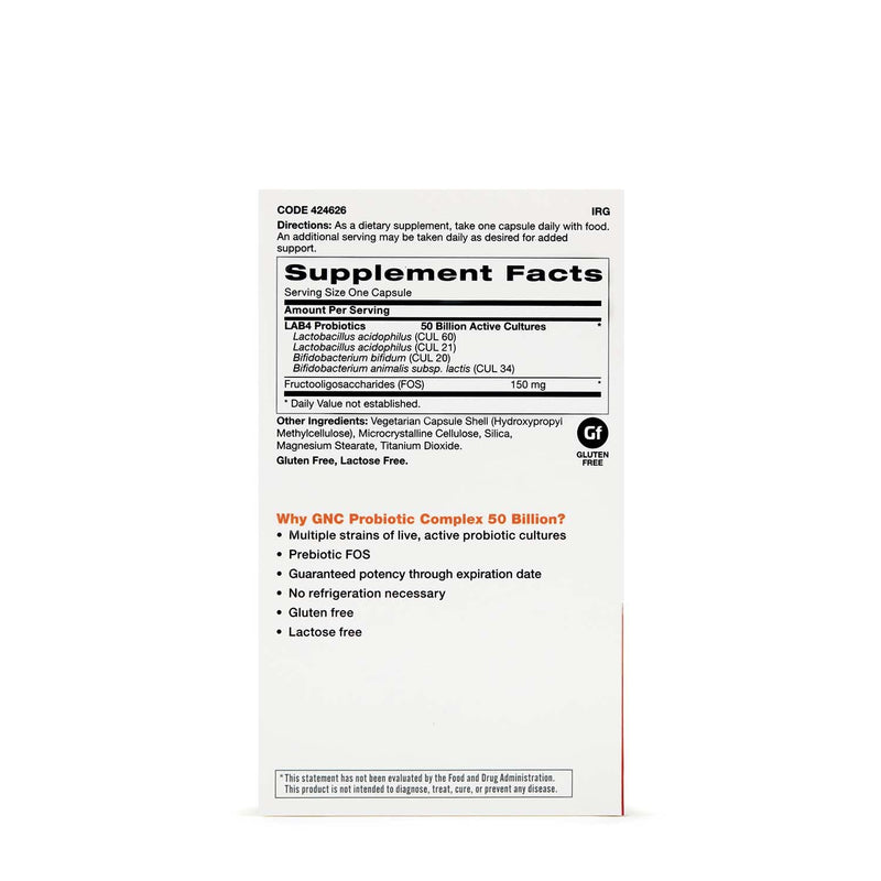 GNC Probiotic Complex Daily Need, 50 Billion CFUs, 30 Capsules | Clinically Studied Multi Strain Formula with Live Active Cultures for Daily Digestive and Immune Health Support 1