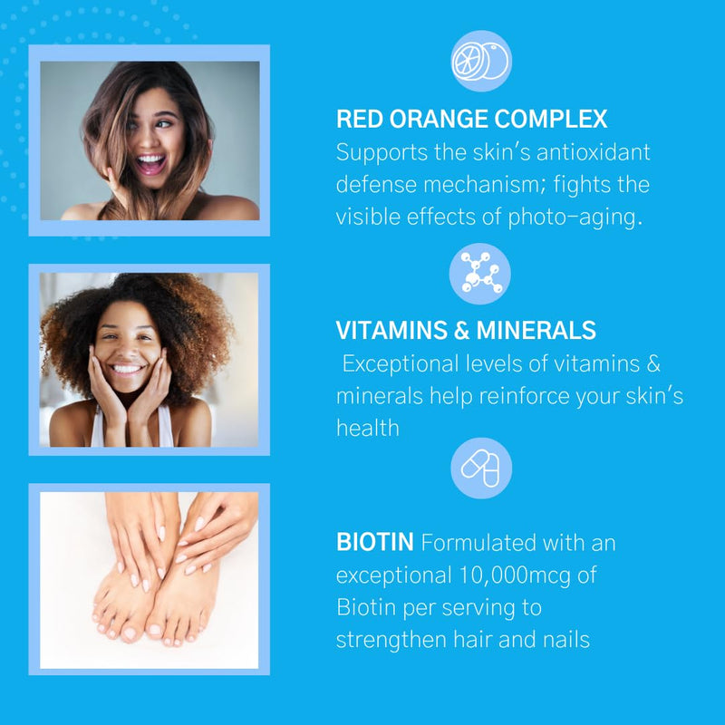 Consult Health Beaute Caps PRO, Biotin 10,500 mcg, Clinically Tested Supplement with Collagen & MSM, Supports Healthy Hair Growth, Skin and Nails, USA Made, 60 Capsules 60 Count (Pack of 1)
