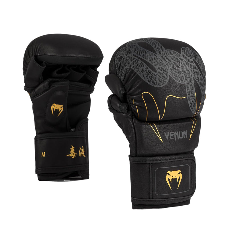 Venum Serpenti Sparring Gloves Black/Silver/Gold Large/X-Large - BeesActive Australia