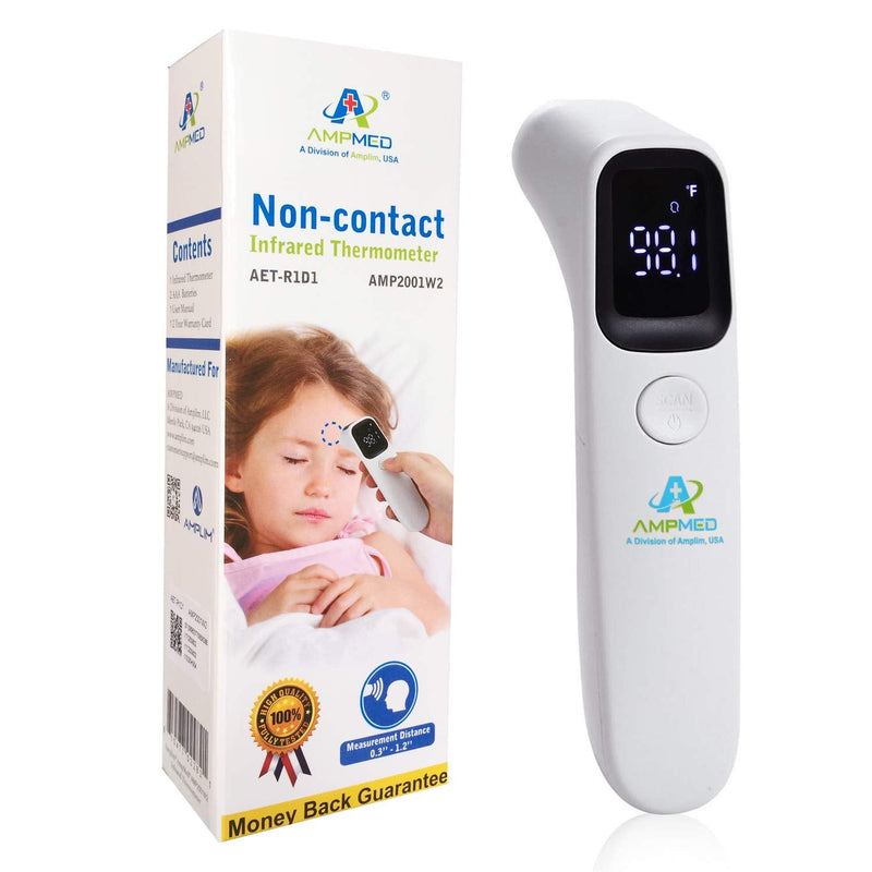 Amplim Baby Thermometer No Touch, Infrared Forehead Thermometer for Babies, Kids and Adults, Fast 1 Second Reading, LED Display, Fever Alert, °F/°C Switchable
