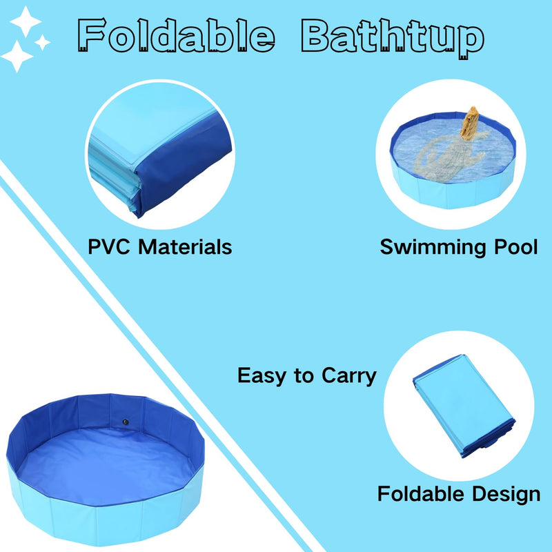 Bearded Dragons Foldable Bathtub with Soft Brush and Towel Set Reptile Accessories Swimming Pool Relax Cleaning Set for Small Pets Guniea Pig Turtle Hedgehog (11.8x3.93In) 11.8x3.93in - BeesActive Australia