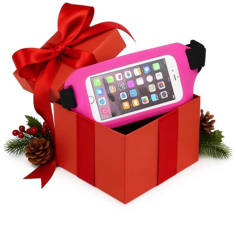 Ultimate Pink Waterproof Running Swimming Belt: Phone & Essentials Holder for Gym, Beach, Kayaking, Ski! Fits iPhone, Samsung - Touchscreen, IPX8 Rated Dry Waist Pouch - Adventure-Ready Performance! Hot Pink - BeesActive Australia