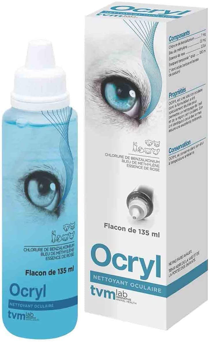 TVM Ocryl eye drops | Double pack | 2 x 135ml | Eye hygiene product for dogs, cats, horses and exotics | Can be helpful in removing dust and foreign objects