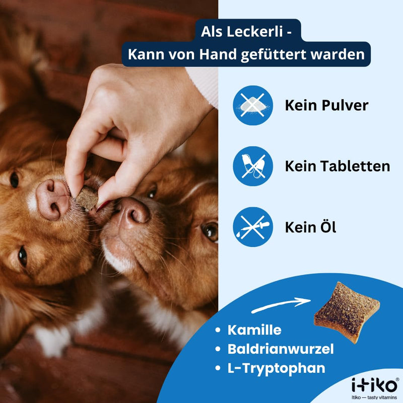 ITIKO vitamins for dogs | Delicious dog calming food supplement Dog tranquilizers | Improving the nervous system, anti-barking, L-tryptophan - BeesActive Australia
