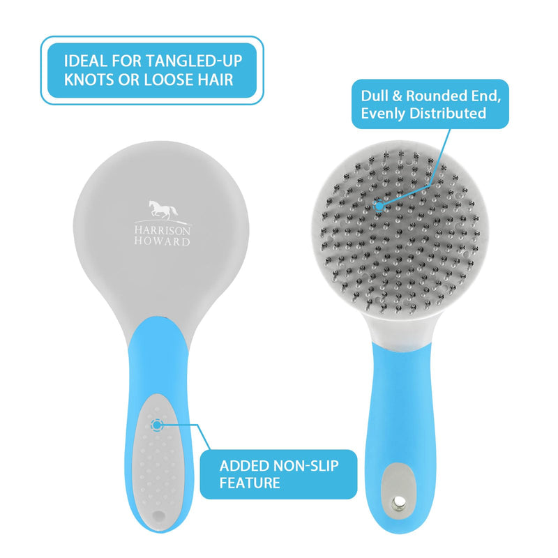 Harrison Howard Horse Mane and Tail Brush Horse Professional Grooming Brush Equestrian Detangler Non-Slip Brush Light Blue - BeesActive Australia
