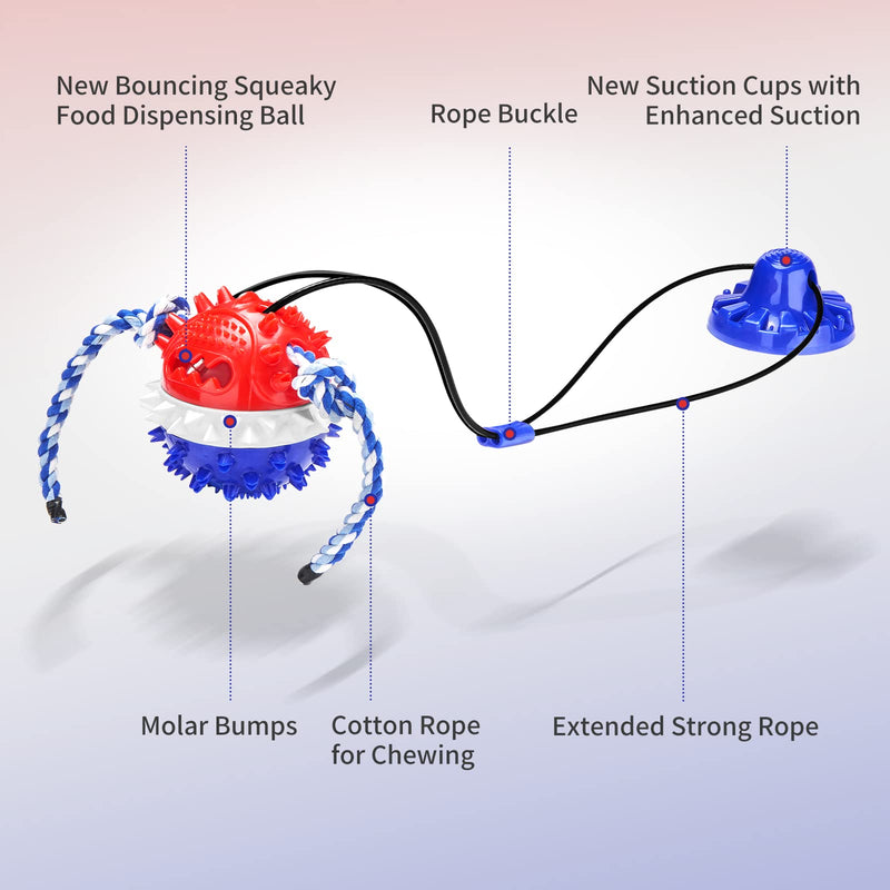 Dog Toys for Aggressive Chewers Interactive Dog Toys, Suction Cup Dog Toy Tug of War Indestructible, Dog Puzzle Toys Treat Food Dispensing Ball, Dog Enrichment Toys - BeesActive Australia