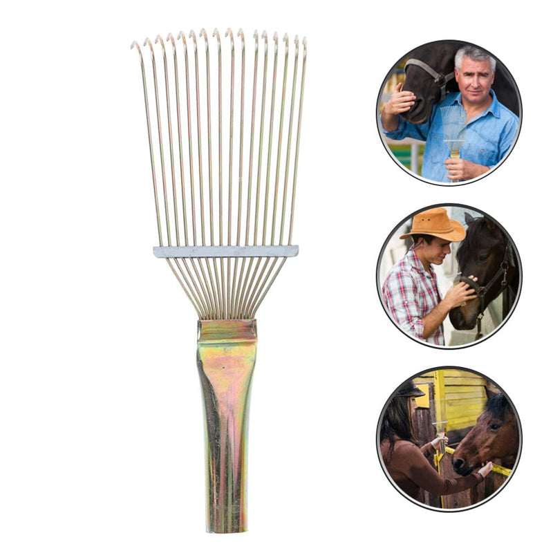horsehair wool comb horse cleaning scraper cattle hair brush horse shedding blade horse hair comb horse tail brush massage tool horse grooming tools pet hair removal brush steel 32x10cm As Shown - BeesActive Australia