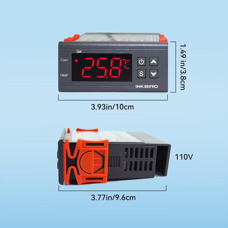 Inkbird Temp Control Thermostat ITC1000 Dual Stage Digital Temperature Switch Controller ℃ ℉ Display Heating Cooling Relay NTC Sensor 3D Printer Freezer Fridge Hatching 110 Volt - BeesActive Australia