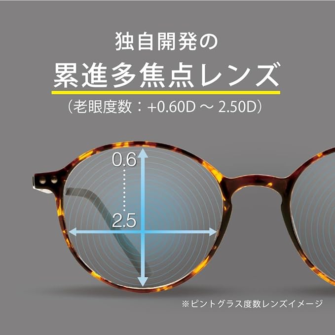 PINTGLASSES Reading Glasses, Senior Glasses, Tortoiseshell, Moderate (Progressive design with power of 1 reading glasses: +0.60D to +2.50D) Comes with special case and glasses wipe, Manufacturer Remanufactured Product PG-2180-TO - BeesActive Australia
