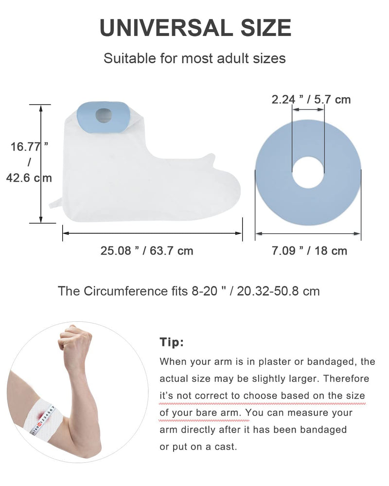 Cast Covers for Shower Arm, Waterproof Cast Cover Arm Adult, Soft Comfortable Cast Protector for Shower, Reusable Elastic Cast Bag for Bandage, Wound Care Supplies, After Surgery Gifts - BeesActive Australia