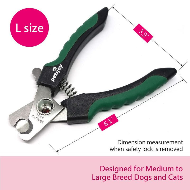 PetsJoy Pet Nail Trimmers Dog Clippers, Size: L, Suitable for Medium and Large Dog, Toenail Trimmer with Razor Sharp Stainless Steel Blades and Anti-Slip Handle - BeesActive Australia