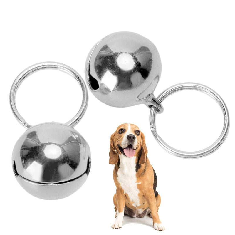 GLOGLOW Pet Copper Bells, 2 Pcs Rust Resistant Anti‑Lost Copper Bells Crisp Sound Round Collar Decoration Fashionable Necklace Decor for Dog Cat Silver - BeesActive Australia