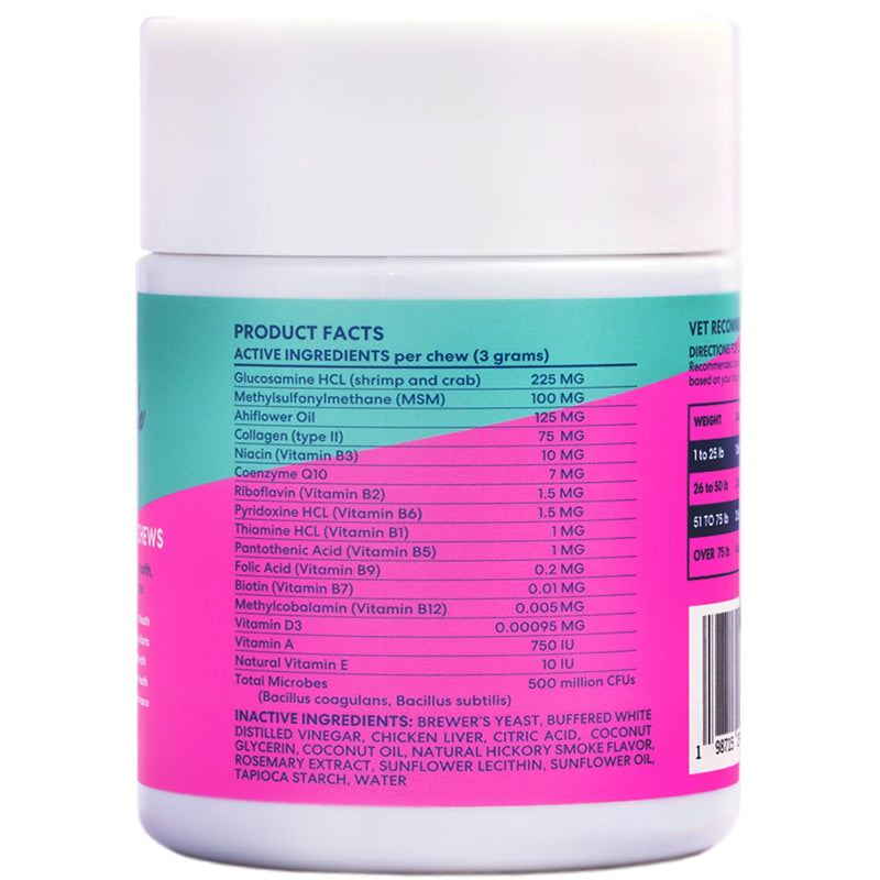 Floof by Brodie 10-in-1 Multivitamin Supplement: Dog and Puppy Vitamin with Joint Health Support MSM and Glucosamine HCL, Heart Health Coenzyme Q10, Probiotics, Collagen, Biotin - 60 Chews (6.35 oz)