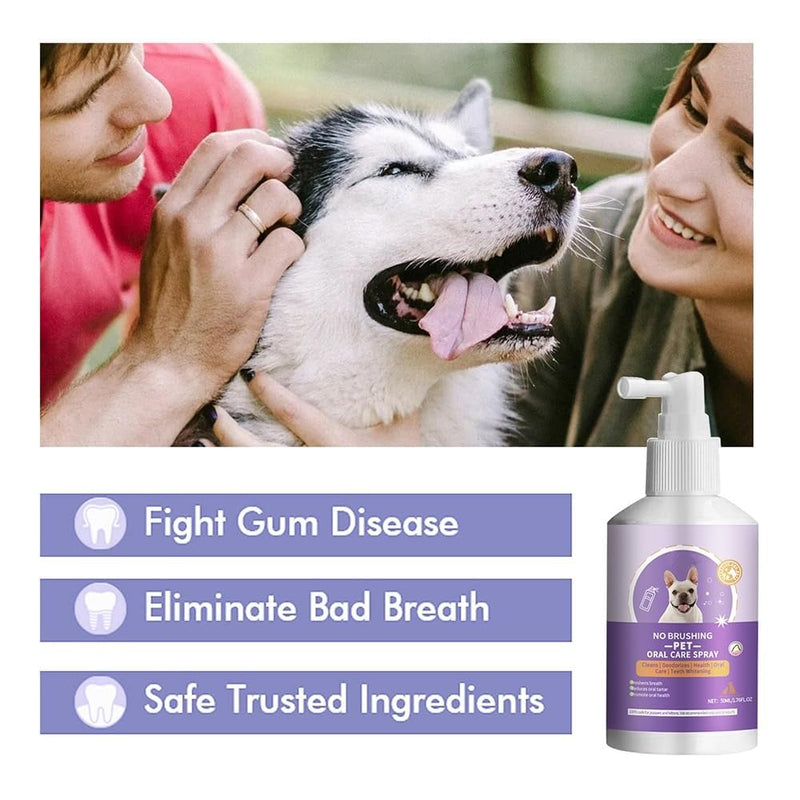 2 pcs Pet Oral Spray for Dogs and Cats, Pets Dental Care Bad Breath Treatment, Dog and Cat Natural Breath Freshener