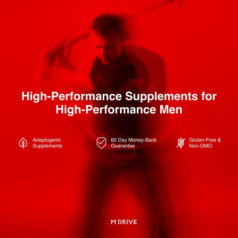 Mdrive Daily Mens Health Complex Ashwagandha Prostate Support 60 Capsules | All In One Classic T Formula Energy Boost Stress Relief Joint Eye Care Vitamin B12 KSM-66 Beta Sitosterols Cortisol Control