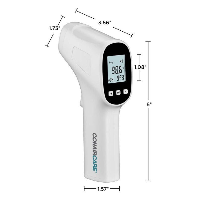Conair Digital Thermometer for Adults and Kids, Forehead Thermometer, No Contact with Large LCD Display Infared Thermomter with Fever Alert and Memory Function