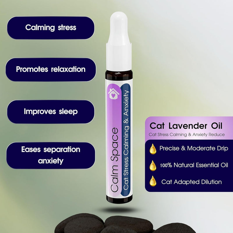 Natural Collar Anti Anxiety for Cats, Calming Collar for Indoor Cats, Stress and Anxiety Relief, Breakaway, Vet-Approved with Essential Oils (Lavender) Lavender